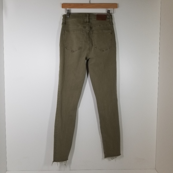 Madewell Green High Rise Skinny Raw Hem Jeans - Picture 2 of 6